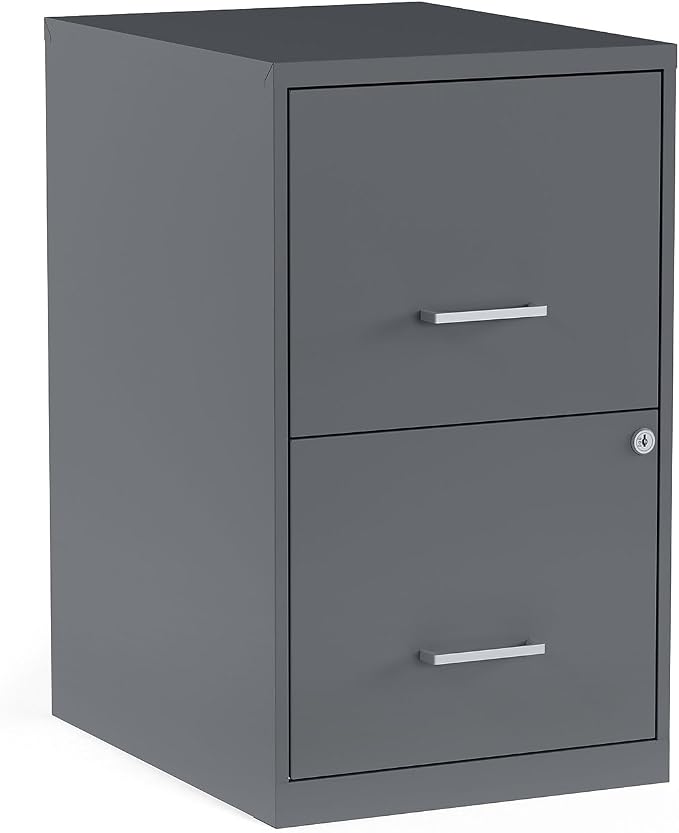 STAPLES Vertical File Cabinet for Letter/Legal Files, 2-Drawer, Letter/Legal Compatible, Locking, Graphite