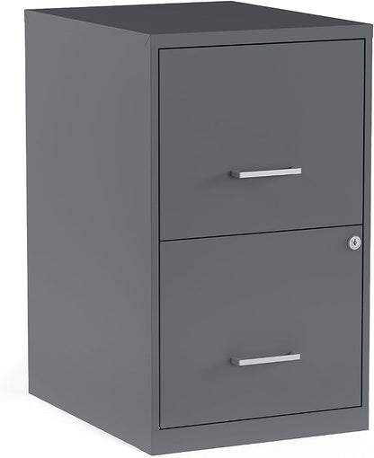 STAPLES Vertical File Cabinet for Letter/Legal Files, 2-Drawer, Letter/Legal Compatible, Locking, Graphite