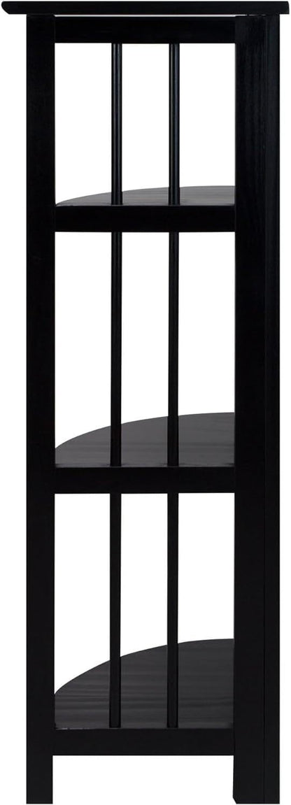 Casual Home 4 tier Corner Folding Bookcase, Black