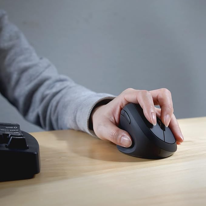 Perixx Perimice-719L, Left Handed Wireless Vertical Mouse, Portable Size for Laptops Computer, 3 Level DPI (Pack of 2)