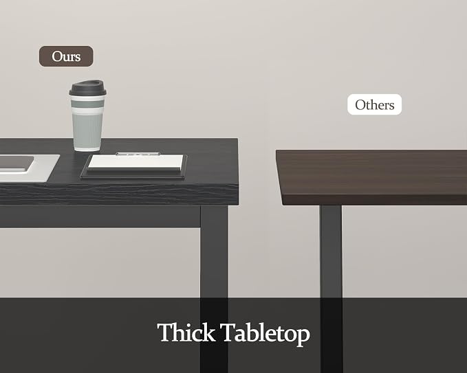70.8 Inch Large Computer Desk, Modern Table with Thick Tabletop, Spacious Gaming Desk for 2 People, Study Writing Workstation for Home Office, Work from Home, Easy Assembly, Black