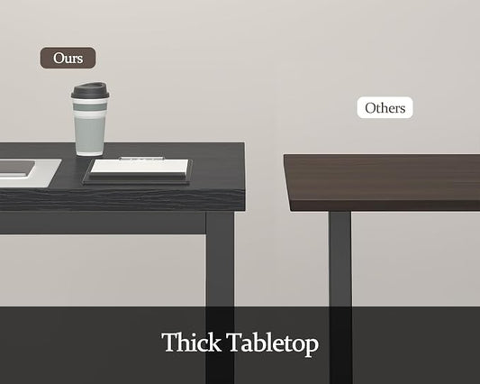 70.8 Inch Large Computer Desk, Modern Table with Thick Tabletop, Spacious Gaming Desk for 2 People, Study Writing Workstation for Home Office, Work from Home, Easy Assembly, Black