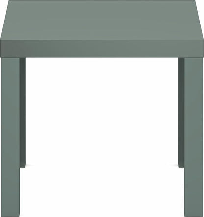 Furinno Classic Side Table, Square Modern End Table with 1.8" Triple Thick Tabletop, Simple Night Stand, Bedside Table, Toolless Assembly, for Living Room, Bedroom, Sage Green