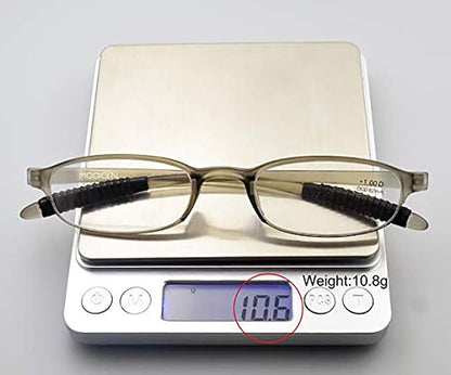 Gray Flexible Plastic 1.75 Diopters Reading Glasses,Lightweight Readers for Men and Women