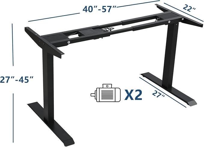 63 Inch Dual Motor Electric Standing Desk, Height Adjustable Sit Stand Desk with Memory Control and Spacious Desktop for Home Office