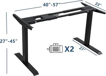 63 Inch Dual Motor Electric Standing Desk, Height Adjustable Sit Stand Desk with Memory Control and Spacious Desktop for Home Office