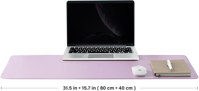 Leather Desk Mat - Non-Slip PU Desk Pad for Office and Home - Desk Organization and Accessories - Ideal for Large Mouse Pad and Desk Mats on Top of Desks (Purple,31.5"x 15.7")