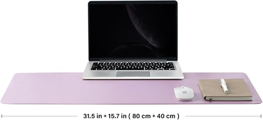 Leather Desk Mat - Non-Slip PU Desk Pad for Office and Home - Desk Organization and Accessories - Ideal for Large Mouse Pad and Desk Mats on Top of Desks (Purple,31.5"x 15.7")