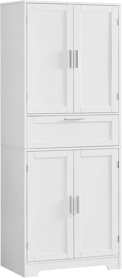Iwell 67" Tall Storage Cabinet, Rattan Cabinet with 2 Adjustable Shelves & Large Drawer, Pantry Cabinets for Kitchen, Living Room, Home Office, Natural | Adjustable Shelf