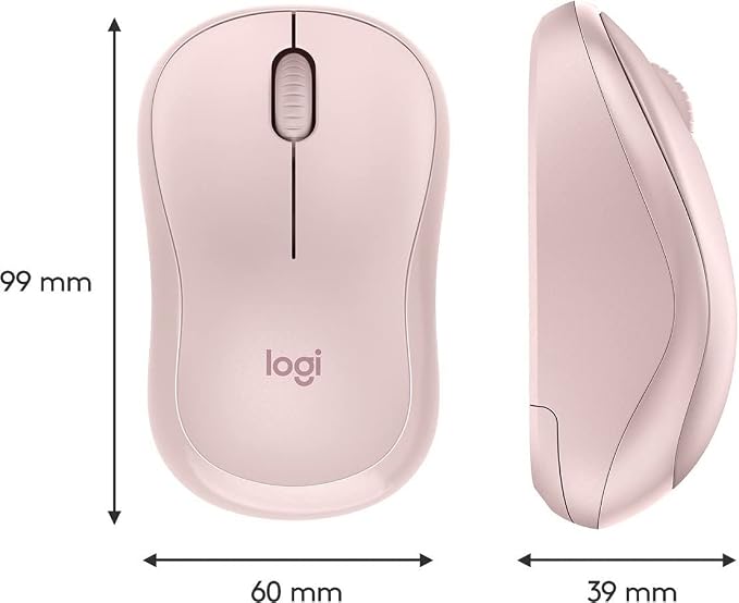 Logitech M220 Silent Wireless Mouse, 2.4 GHz with USB Receiver, 1000 DPI Optical Tracking, 18-Month Battery, Ambidextrous, Compatible with PC, Mac, Laptop - Rose (Renewed)
