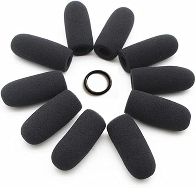 10 Pack Soft Mic Foam Covers Windscreens for David Clark M-4/M-7 Lightspeed Aviation Headsets Microphone