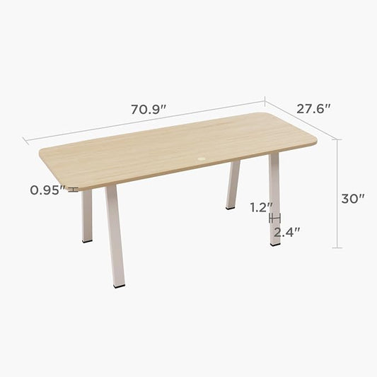 Modular Computer Office Desk, Modern Style Small Study Writing Workstation Table for Home & Busines, Extra Large (71" x 28")