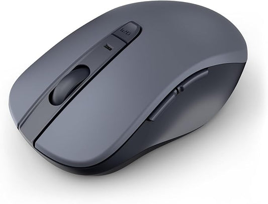 WL300 Bluetooth Mouse Silent Wireless Mice, Quiet Click, Cordless Computer Mouse with 6 Buttons, Sculpted Grip, Adjustable DPI for Laptop, PC, Mac, 18-Month Battery Life for Work or Travel ( Grey)