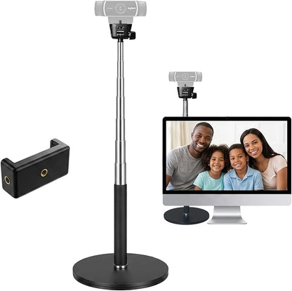 LenTok Webcam Stand for Desk, Telescopic Webcam Mount Camera Stand for Logitech Webcam C922 C930e C920S C920 C615 C960 C920x BRIO 4K NexiGo N60 etc, for Zoom Meetings, Streaming, Video Recording