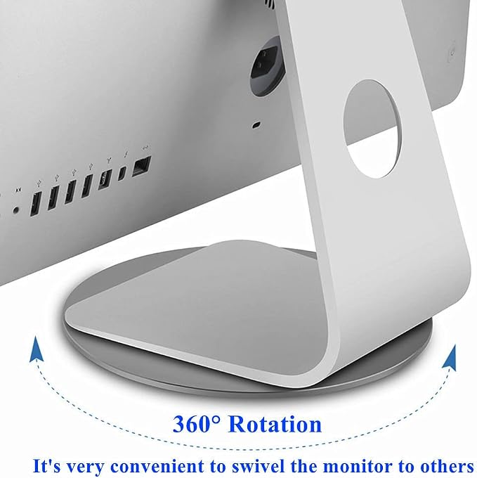 Aluminum 360° Rotation Monitor Swivel Base Computer Screen Monitor Turntable Stand Flat Panel TV Rotating Mat for iMac Laptop Potted Plants Arts Crafts Products Display Stand