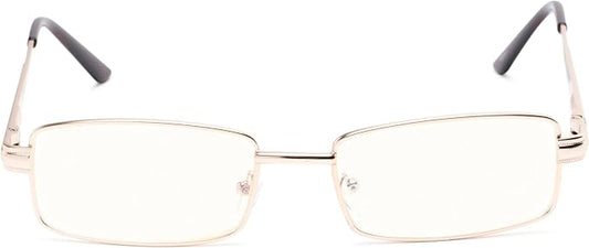 Readers Readers.com Reading Glasses: The Dash Blue Light, Metal rectangle Style for Men and Women
