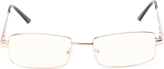 Readers Readers.com Reading Glasses: The Dash Blue Light, Metal rectangle Style for Men and Women