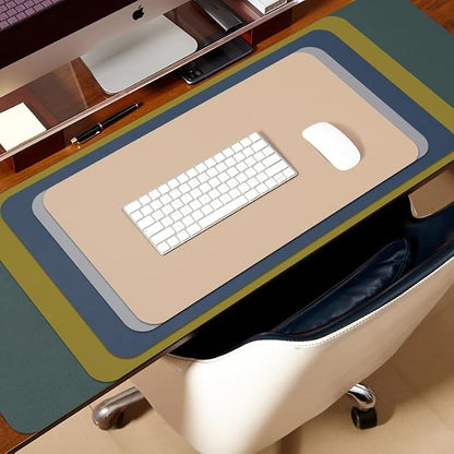 Leather Desk Mat - Non-Slip PU Desk Pad for Office and Home - Desk Organization and Accessories - Ideal for Large Mouse Pad and Desk Mats on Top of Desks (Olive Green,27.6"x 13.8")