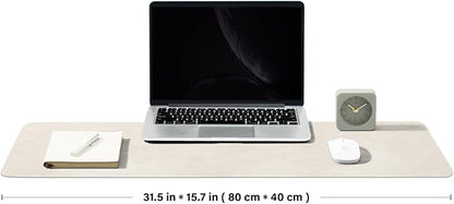 Distressed Leather Desk Mat - Non-Slip PU Desk Pad for Office and Home - Desk Organization and Accessories - Ideal for Large Mouse Pad and Desk Mats on Top of Desks(Sandstone,31.5"x 15.7")