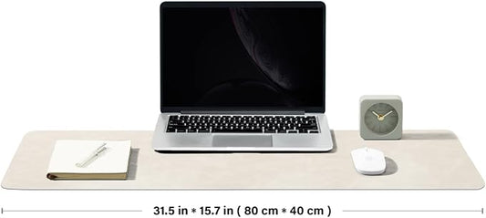 Distressed Leather Desk Mat - Non-Slip PU Desk Pad for Office and Home - Desk Organization and Accessories - Ideal for Large Mouse Pad and Desk Mats on Top of Desks(Sandstone,31.5"x 15.7")