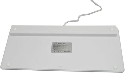 iKKEGOL USB Slim Mini Wired 78 Key Small Super Thin Compact Keyboard for Desktop Laptop PC Win 7 Mac (White)