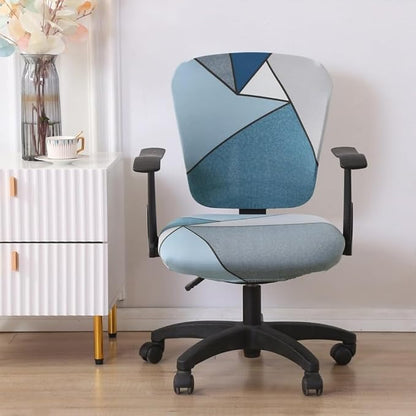 Jinzio Computer Office Chair Cover - Split Protective & Stretchable Cloth Polyester Universal Desk Task Chair Chair Covers Stretch Rotating Chair Slipcover (Chagall)