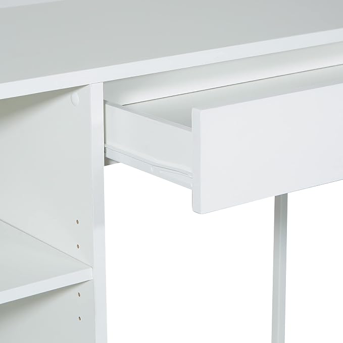 OSP Home Furnishings Ravel 40-Inch Wide Writing Desk, White