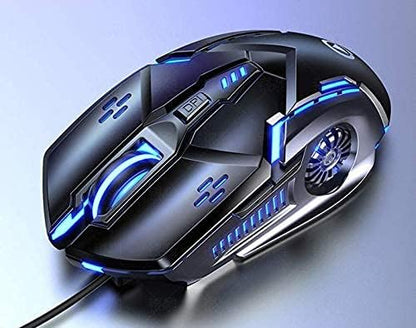 Gaming Mouse Wired,6 Buttons, 4 Adjustable DPI Up to 3200 DPI, 7 Circular & Breathing LED Light, Multifunction Wired Mouse Used for Games and Office (Black)