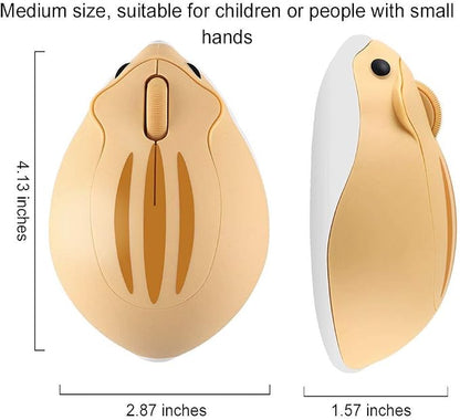 CHUYI Hamster Wireless Mouse, Cute Animal Optical Aesthetics Silent Mouse Portable Cordless Mute Mice for Travel School Office for Computer Laptop PC (Yellow)