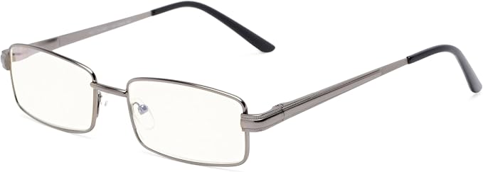 Readers Readers.com Reading Glasses: The Dash Blue Light, Metal rectangle Style for Men and Women