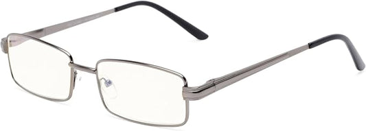 Readers Readers.com Reading Glasses: The Dash Blue Light, Metal rectangle Style for Men and Women