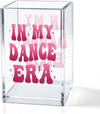 In My Dance Era Acrylic Cosmetic Holder, Funny Makeup Brush Holder Gifts for Dancer Cheer Leader Women Girls, Bathroom Vanity Organizer for Make up Brushes, Dance Team Coach Gifts