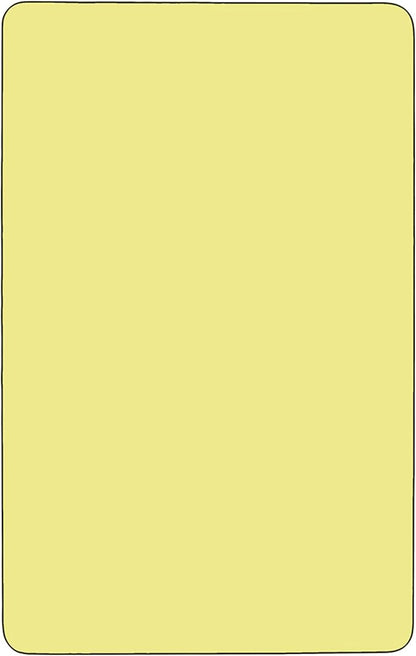 Flash Furniture 30''W x 72''L Rectangular Yellow Thermal Laminate Activity Table - Height Adjustable Short Legs