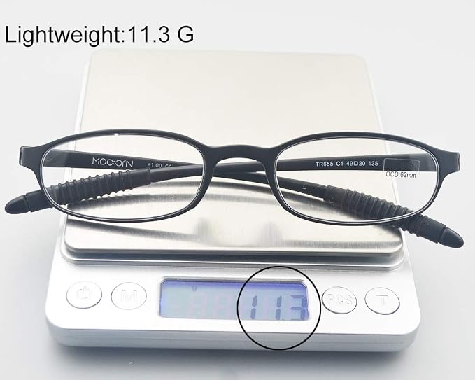Lightweight Reading Glasses,Flexible(Memory Plastic) Readers, Men and Women