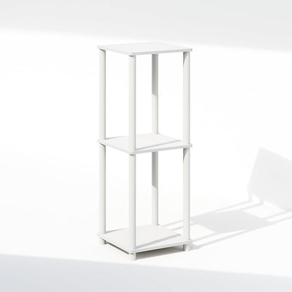 Furinno Turn-N-Tube Set of 2, Book Shelf, Stackable Bookshelf, Bookcase with Easy Assembly, 13.4 x 13.4 x 20, for Living Room, Bedroom, Home Office, White/White