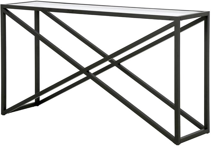 Calix 55'' Wide Rectangular Console Table in Blackened Bronze