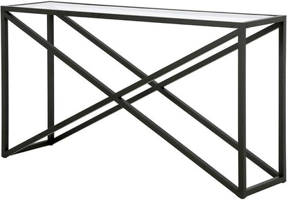 Calix 55'' Wide Rectangular Console Table in Blackened Bronze