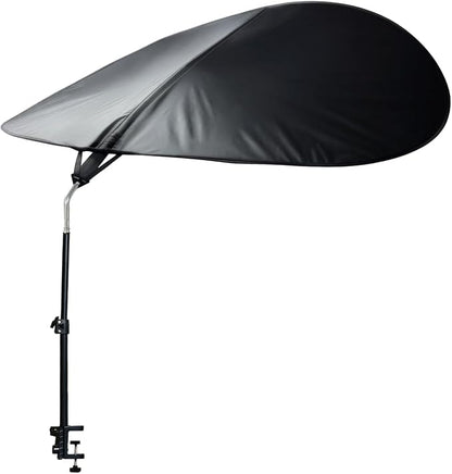 Office Cubicle Desk Shade Anti-Glare Cover Light Sensitive Professionals Cubicle Light Blocker for Workspaces Desk Canopy 39" Sector Shading Light Shade with Clamp(Black)