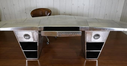 NauticalMart Aviator Wing Desk Wing Shaped Aluminium Desk Home Office Decor (60 Inches)