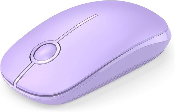 Unipows Wireless Mouse - 2.4G Slim Portable Computer Mouse with Nano Receiver, Less Noise Mobile Optical Mice for Notebook, PC, Laptop, Desktop-Purple
