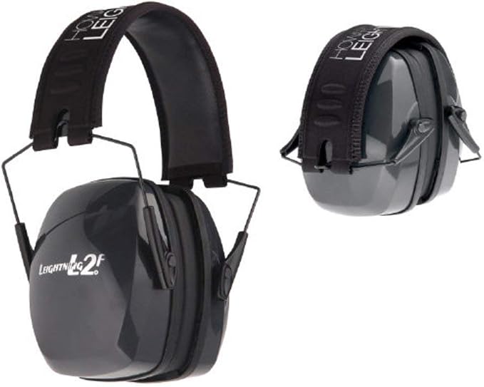 Howard Leight by Honeywell Leightning L2F Folding Slim Shooting Earmuff (R-01525) Black/Gray Large