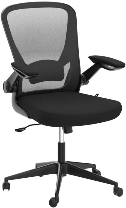Office Chair Desk Computer Chair with Lumbar Support Flip-up Arms Swivel Rolling Executive Task Mesh Adjustable Ergonomic for Adults(Grey)
