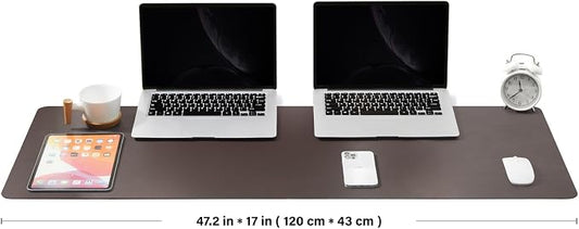 Large Cork Desk Mat - 47.2"x 17" Desk Pad for Office and Home - Ideal for Large Mouse Pad and Desk Mats on Top of Desks(Coffee)