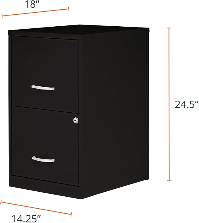 NuSparc 2 Drawer Locking Filing Cabinet | Pre-Assembled Steel Construction | Space-Saving Design is Perfect for Home and Small Office | Letter-Size | Assembled in North America