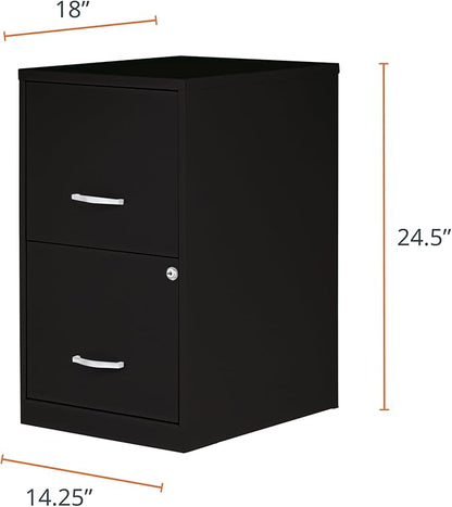 NuSparc 2 Drawer Locking Filing Cabinet | Pre-Assembled Steel Construction | Space-Saving Design is Perfect for Home and Small Office | Letter-Size | Assembled in North America