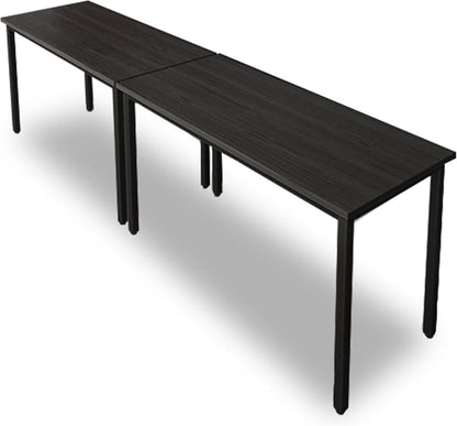Bonzy Home Conference Table 9FT Office Computer Table for Meeting Room, Study Writing Printer Podcast Table for 8 People, Black, 2PCS, 110.2"x23.6"x29.5"