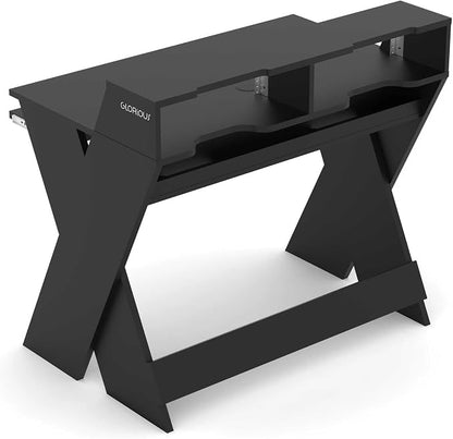 Glorious Sound Desk Compact Professional Studio Workstation with Pull-out Keyboard Compartment (Black)