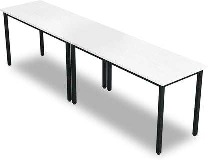Bonzy Home Conference Tables 9ft Office Computer Desk for Meeting Room Study Writing Printer Podcast Table for 4-8 People Modern White 2PCS 110.2"x23.6"x29.5"