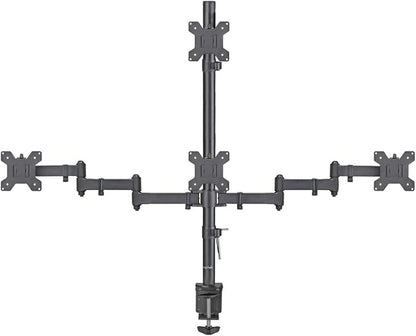 Suptek Quad LED LCD Monitor Stand up Desk Mount Extra Tall 31.5 inch Pole Heavy Duty Fully Adjustable Stand for 4 (3+1) / Four Screens up to 27 inch (MD6864)