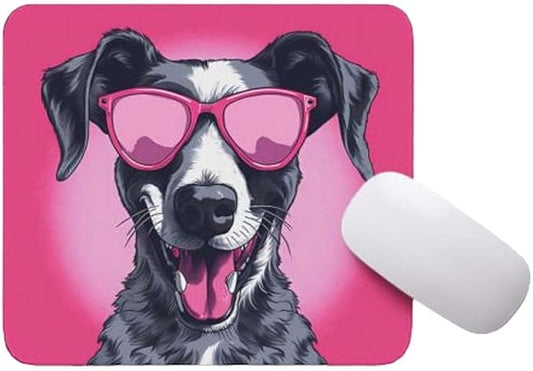 Pink Mousepad Glamour Dog Great Dane Mouse Pad for Home Office Gaming Working Desk Computer Desktop Accessories Non-Slip Rubber Mousepad for Dog Lovers